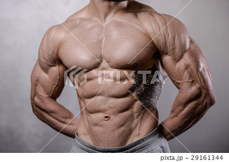 Handsome fitness model train in gym gain muscle 29161344