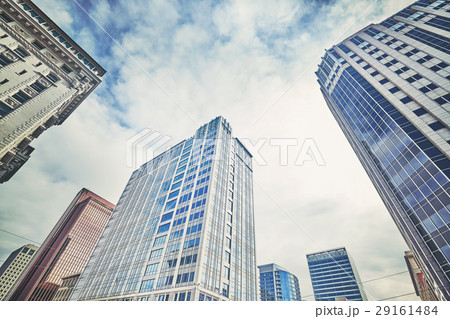 Looking up at skyscrapers in Salt lake City. 29161484