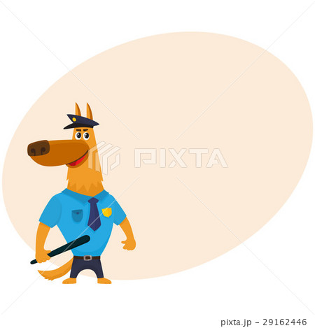 Police dog character in uniform having cap, badge Police dog character in uniform having cap, badge 29162446