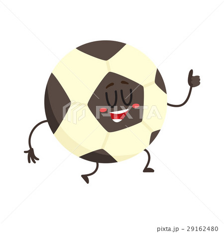 Funny football, soccer ball character with smiling 29162480