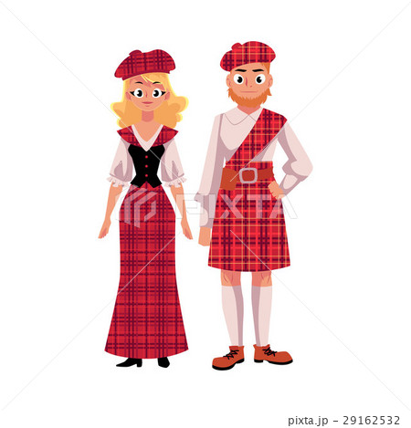 Scottish couple in traditional national costumes 29162532