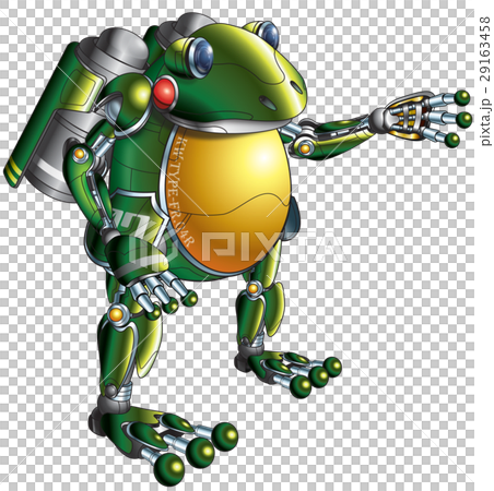 插图素材: 青蛙机器人强烈抵抗水