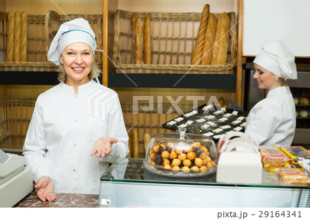 Two female bakers in bakery. 29164341