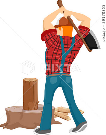Man Lumberjack Chop Backのイラスト素材 29170355 Pixta