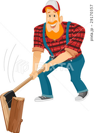 Man Lumberjack Chop Wood 29170357