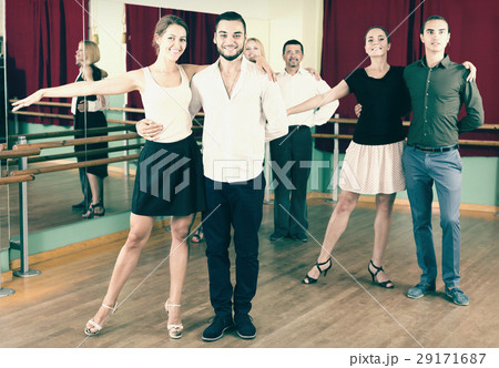Group of people have fun while dancing waltz Group of people have fun while dancing waltz 29171687