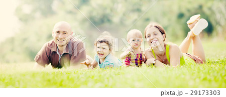 Happy family of four 29173303