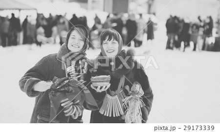happy girls celebrating Shrovetide 29173339