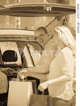Senior couple with bags 29173900