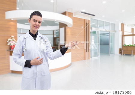 Beautiful female doctor reception of hospital 29175000