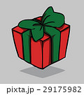 Red present with green bow, vector illustration. 29175982