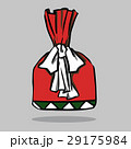 Red present with green bow, vector illustration. 29175984