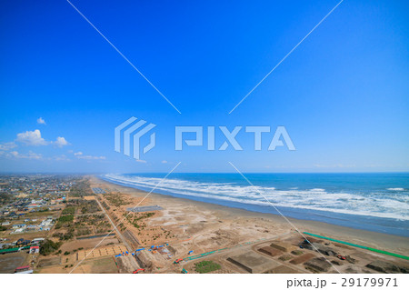 山武郡九十九里町　作田海水浴場付近を空撮 29179971