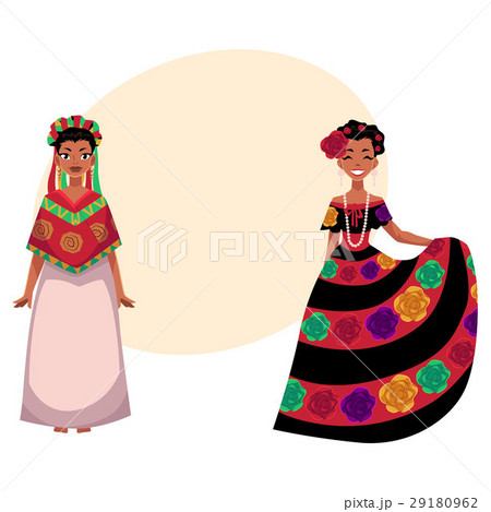 Mexican woman in traditional national dress 29180962