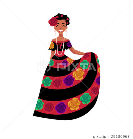 Mexican woman in traditional national dress 29180963