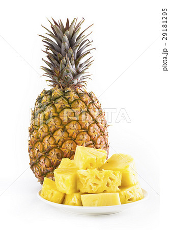 pineapple close-up isolated on a white background 29181295