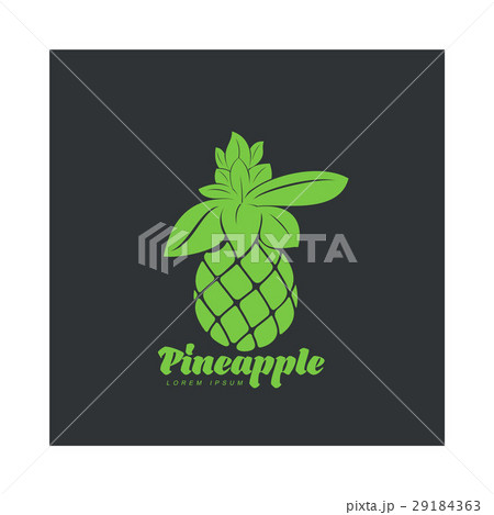 Two tone assymmetric graphic silhouette pineapple 29184363