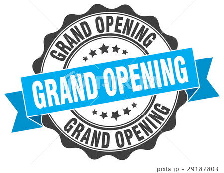 grand opening stamp. sign. seal 29187803