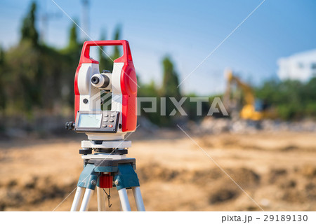 Surveyor equipment at construction site 29189130