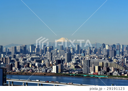 タワーホール船堀より富士山冬の朝景 29191123