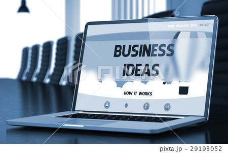 Business Ideas on Laptop in Meeting Room. 3d. 29193052