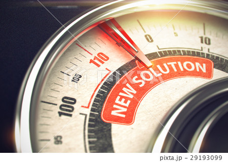 New Solution - Text on Conceptual Dial with Red New Solution - Text on Conceptual Dial with Red 29193099