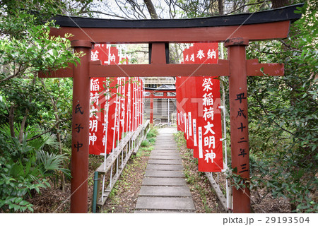 萬栄稲荷大明神 亀岡八幡宮 逗子の写真素材