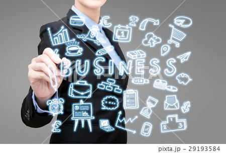 Business woman writing startup business idea Business woman writing startup business idea 29193584