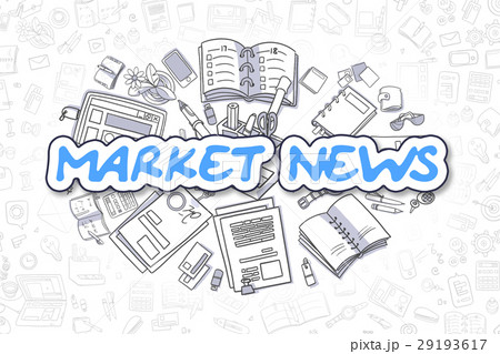Market News - Doodle Blue Inscription. Business Market News - Doodle Blue Inscription. Business 29193617
