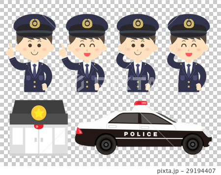 警察官のイラストセットのイラスト素材