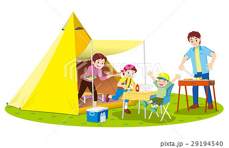 家族でキャンプのイラスト素材 29194540 Pixta