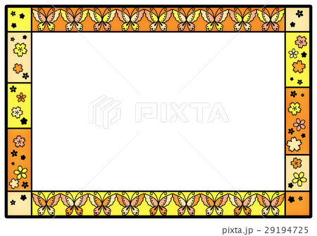黄色とオレンジの蝶のステンドグラスフレーム 黄色とオレンジの蝶のステンドグラスフレーム 29194725