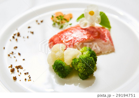 The red snapper with vegetable. Shallow dof. The red snapper with vegetable. Shallow dof. 29194751