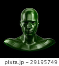 3D rendering. Faceted green robot face with black 29195749