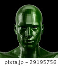 3D rendering. Faceted green robot face with black 29195756