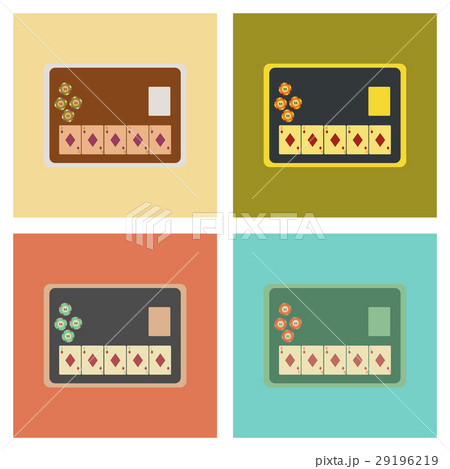 assembly flat icons poker board card chip 29196219