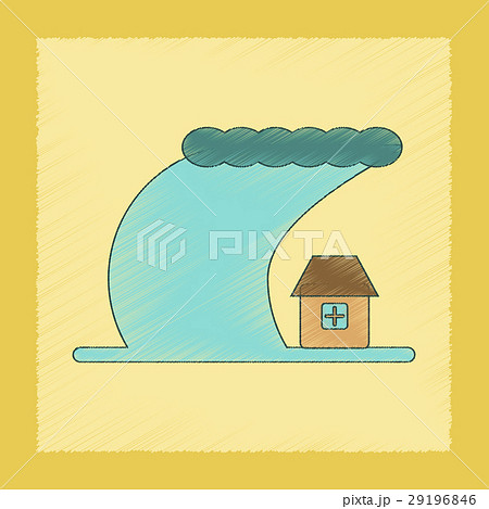 flat shading style icon tsunami city flat shading style icon tsunami city 29196846