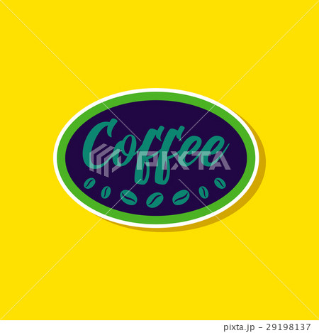 paper sticker on stylish background Coffee logo 29198137
