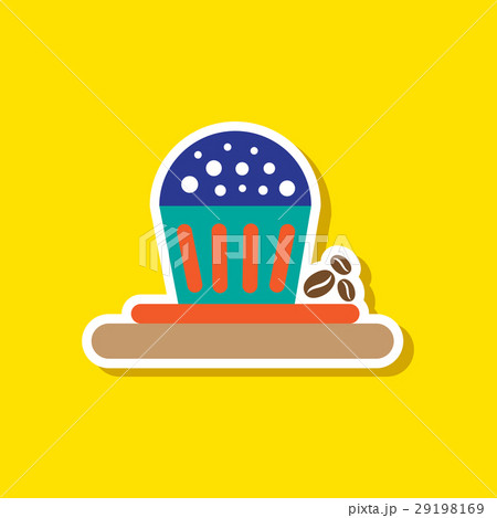 paper sticker on stylish background coffee 29198169