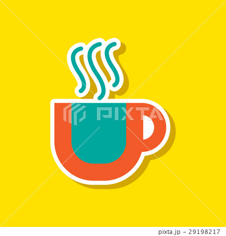 paper sticker on stylish background coffee cup 29198217