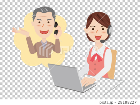 女性オペレーター 商談のイラスト素材