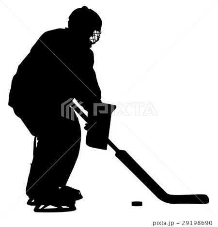 Silhouette of hockey player. Isolated on white Silhouette of hockey player. Isolated on white 29198690