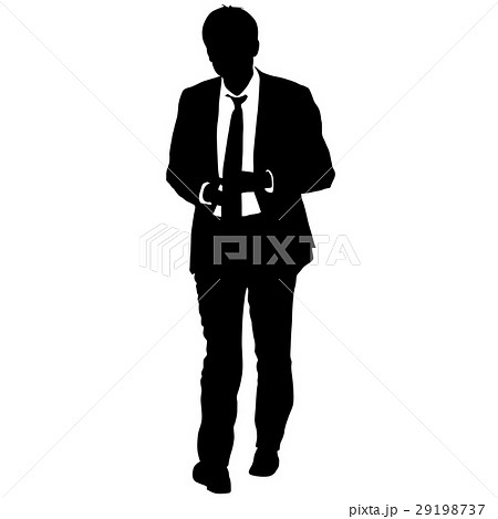 Silhouette businessman man in suit with tie  29198737