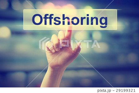 Offshoring concept with hand Offshoring concept with hand 29199321