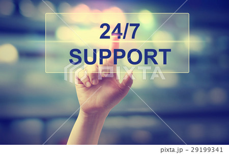 24-7 Support concept with hand 24-7 Support concept with hand 29199341