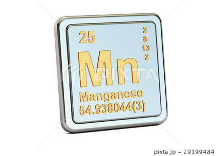 Manganese Mn, chemical element sign. 3D rendering Manganese Mn, chemical element sign. 3D rendering 29199484