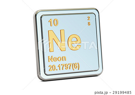Neon Ne, chemical element sign. 3D rendering Neon Ne, chemical element sign. 3D rendering 29199485