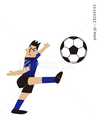 シュートするサッカー選手 サッカープレイヤーのイラスト素材