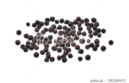 Black pepper corns isolated on white background 29208433