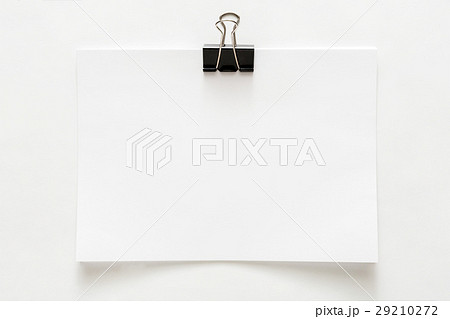Blank paper sheet attached with clip isolated on 29210272